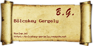 Bölcskey Gergely névjegykártya