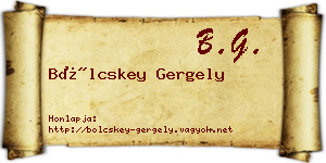 Bölcskey Gergely névjegykártya